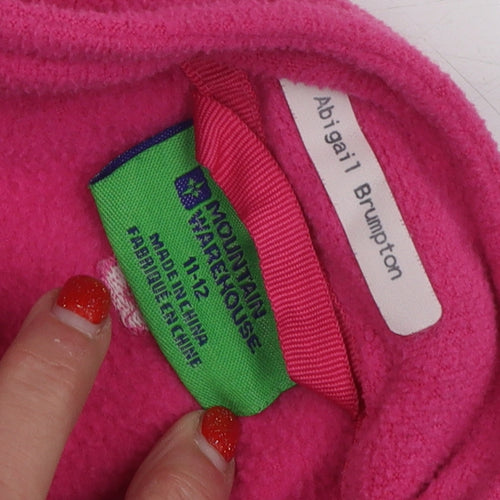 Mountain Warehouse Girls Pink Full Zip Fleece Hoodie M 11-12 Years