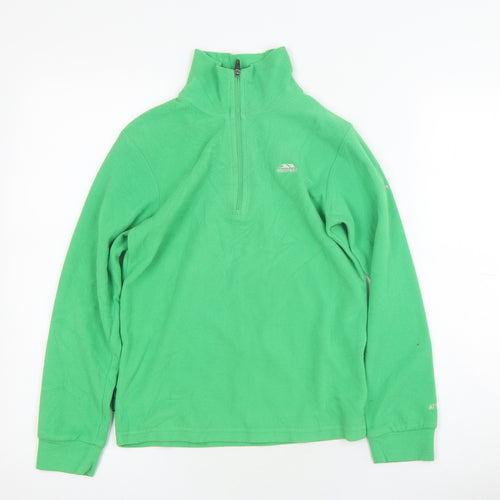 Trespass Boys Green Fleece Pullover, Long Sleeve, Size 9-10