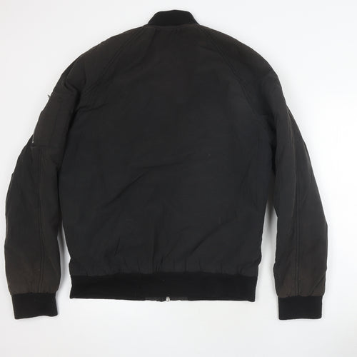 Clockhouse Men's Black Bomber Jacket - Size L, Zip Closure