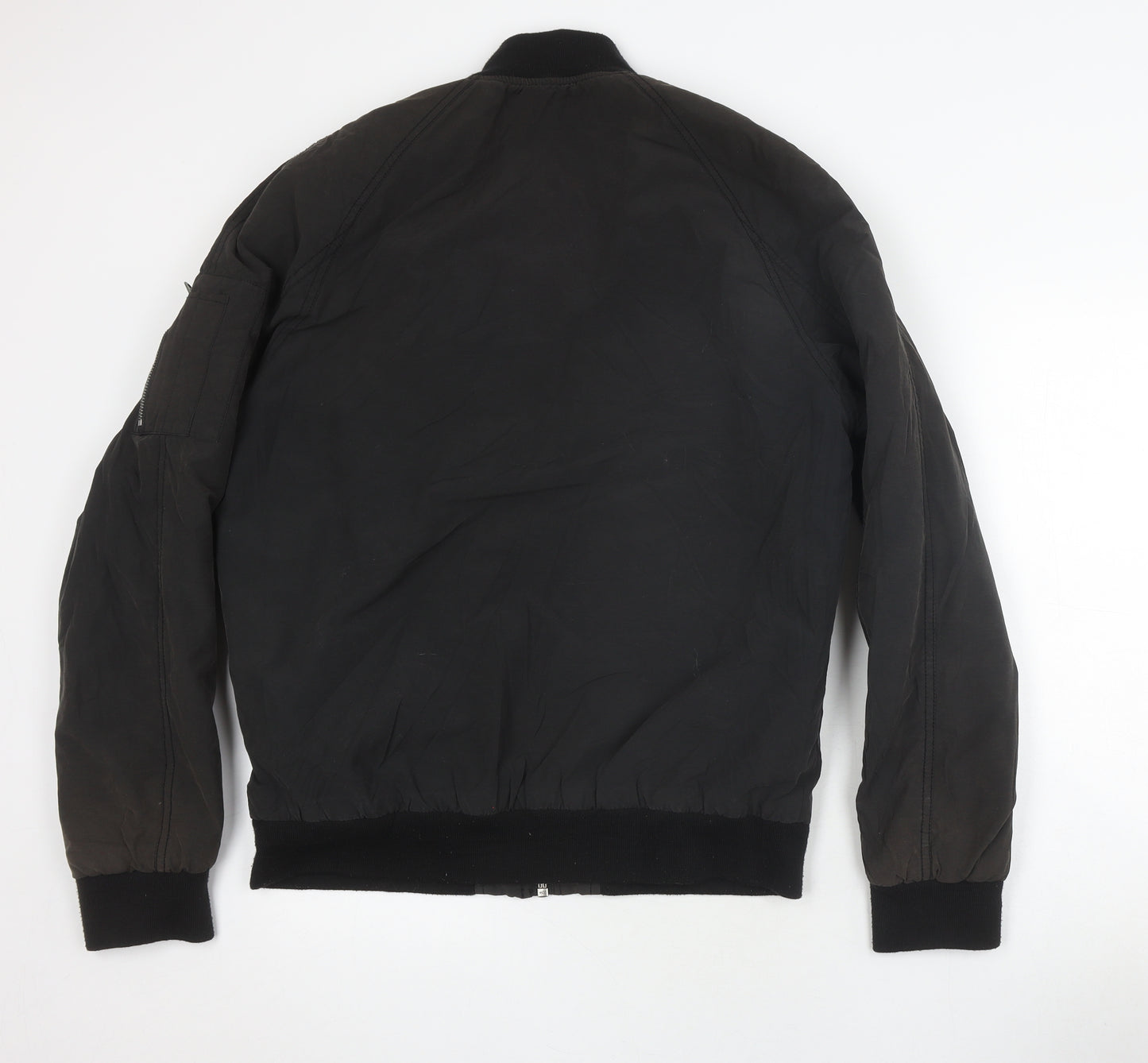 Clockhouse Men's Black Bomber Jacket - Size L, Zip Closure