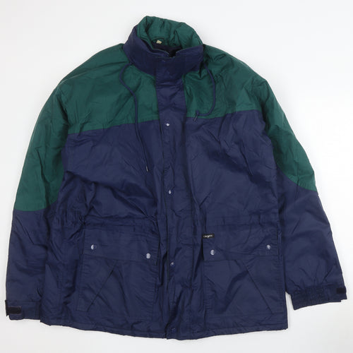 County Weatherwear Men's Blue Green Parka Jacket Size L (Est)