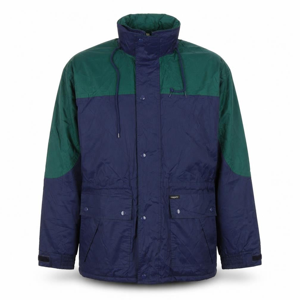 County Weatherwear Men's Blue Green Parka Jacket Size L (Est)