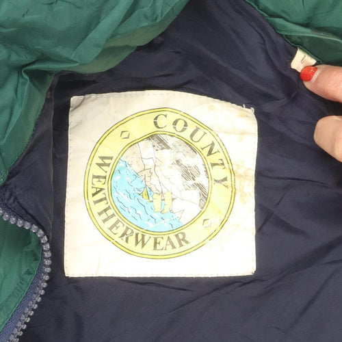 County Weatherwear Men's Blue Green Parka Jacket Size L (Est)