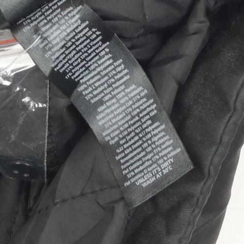 F&F Women's Black Fur Trim Parka Coat, Size 18
