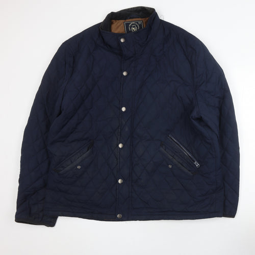 Matalan Unisex Blue Quilted Jacket XL Full Zip Casual