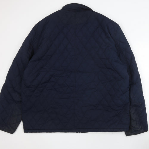 Matalan Unisex Blue Quilted Jacket XL Full Zip Casual