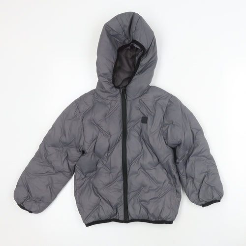 Matalan Boys Grey Puffer Jacket Hooded 6 Years Winter