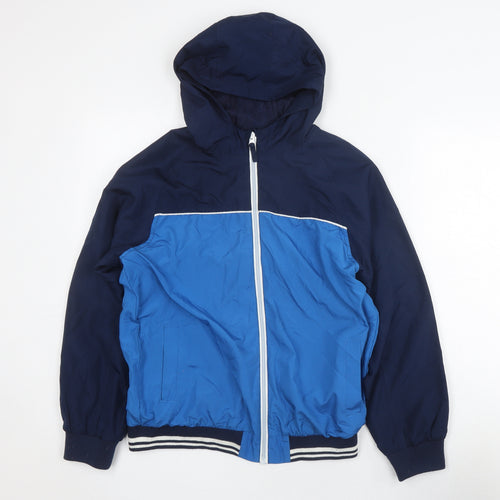 Nutmeg Boys Blue Windbreaker Jacket - Size S, Hooded, Full Zip