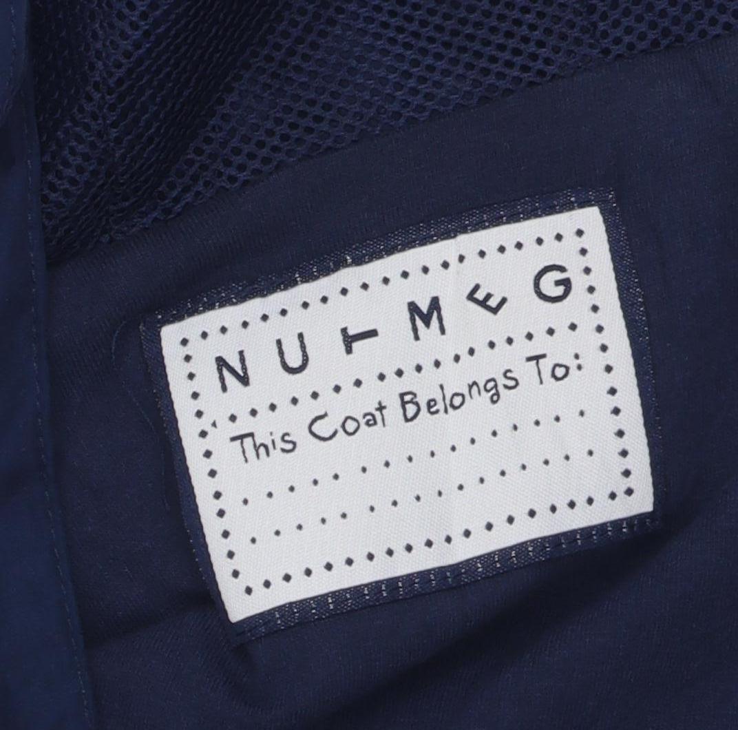 Nutmeg Boys Blue Windbreaker Jacket - Size S, Hooded, Full Zip
