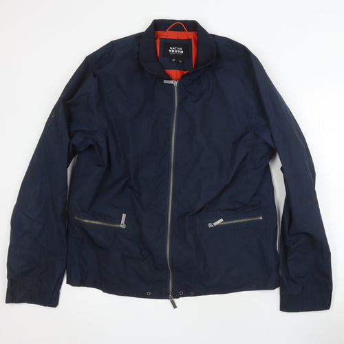 Native Youth Men's Blue Bomber Jacket XL Stand-Up Collar