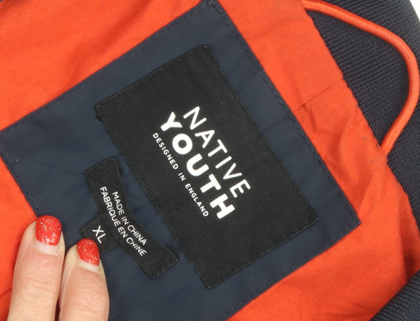 Native Youth Men's Blue Bomber Jacket XL Stand-Up Collar