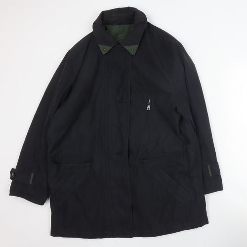 Micro Sport Unisex Black Overcoat Size 14 Zip Logo Autumn