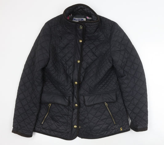 Joules Women's Black Quilted Jacket Size 14