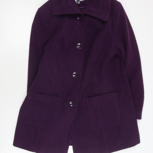 Debenhams Women's Purple Overcoat Size 16