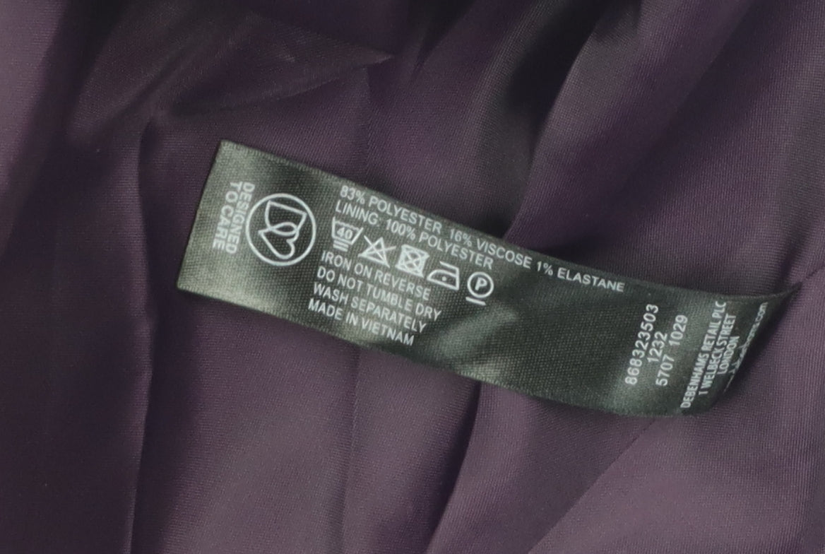 Debenhams Women's Purple Overcoat Size 16