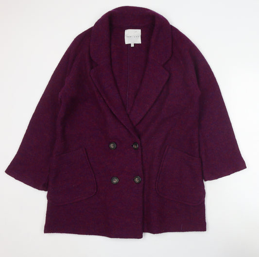 Kew 159 Women's Purple Wool Mid-Length Coat Size 16