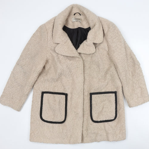 Marks and Spencer Women's Beige Wool Blend Overcoat Size 14