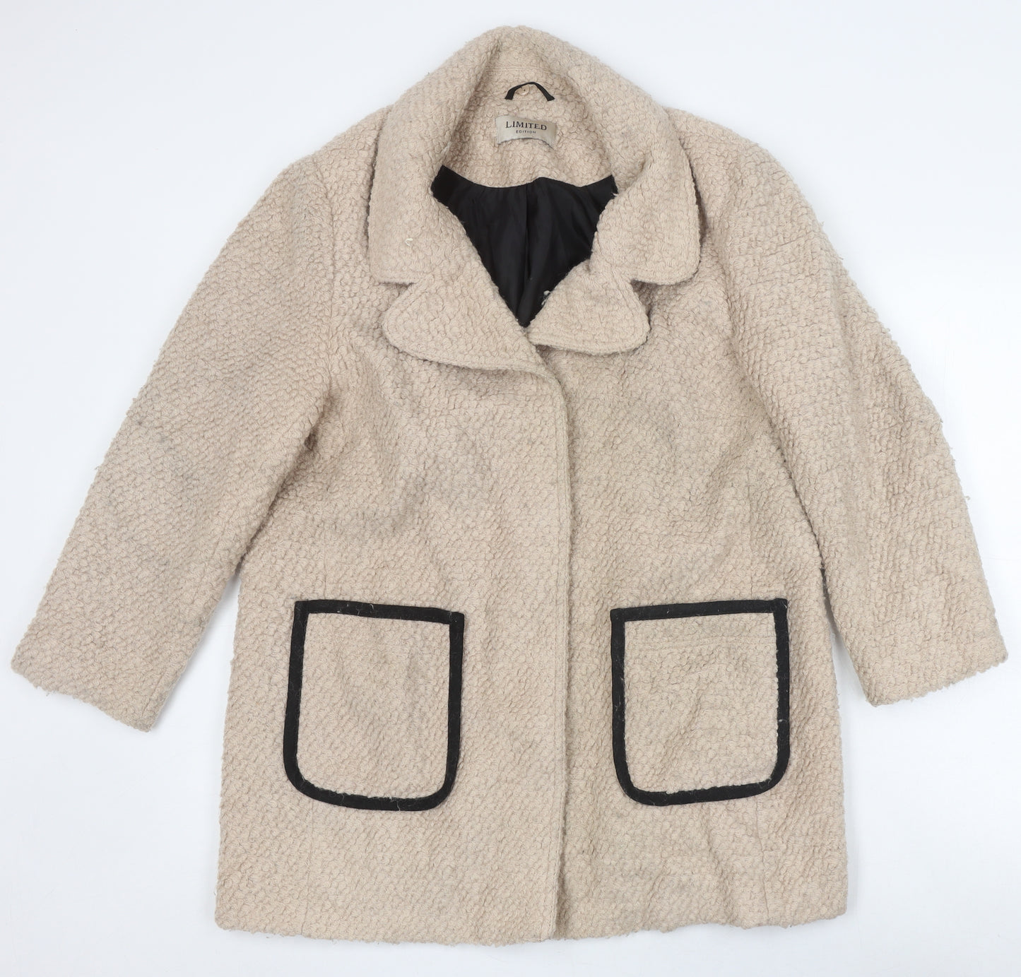 Marks and Spencer Women's Beige Wool Blend Overcoat Size 14