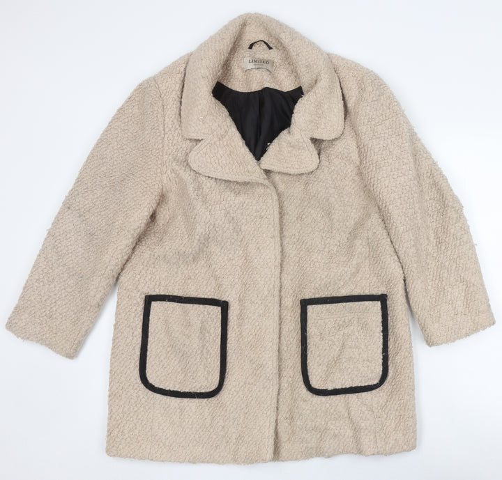 Marks and Spencer Women's Beige Wool Blend Overcoat Size 14