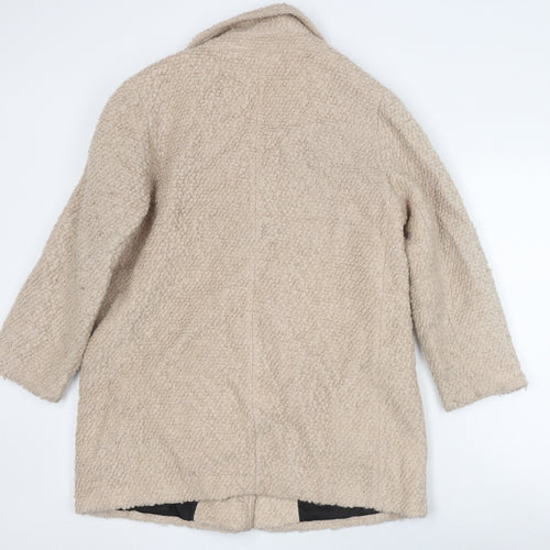 Marks and Spencer Women's Beige Wool Blend Overcoat Size 14