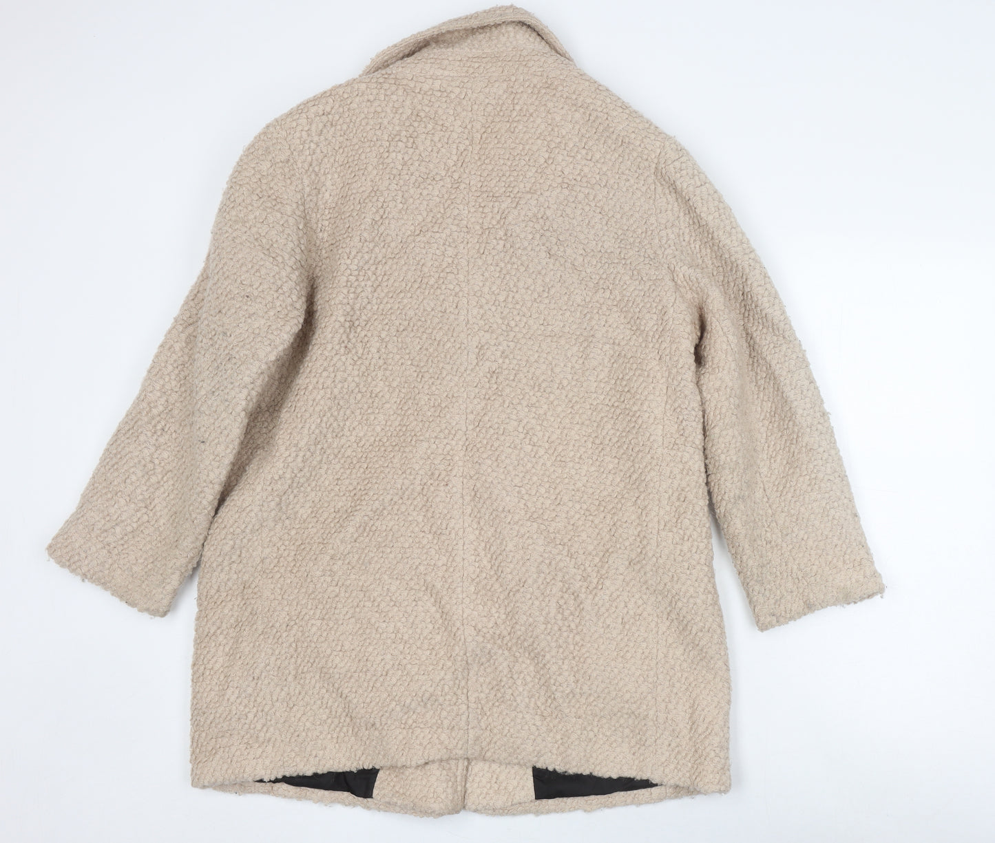 Marks and Spencer Women's Beige Wool Blend Overcoat Size 14