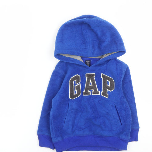 GAP Boys Blue Fleece Pullover Hoodie, 2 Years, Casual