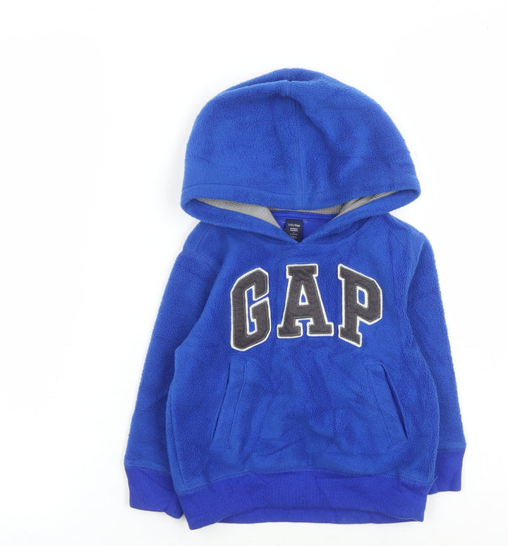 GAP Boys Blue Fleece Pullover Hoodie, 2 Years, Casual