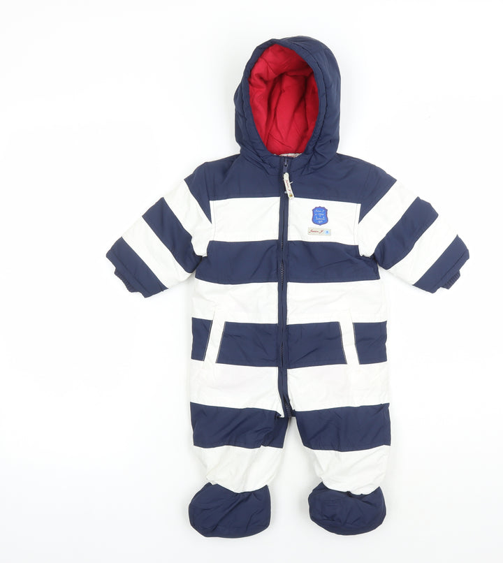 Jasper Conran Boys Blue & White Snowsuit 6-9 Months