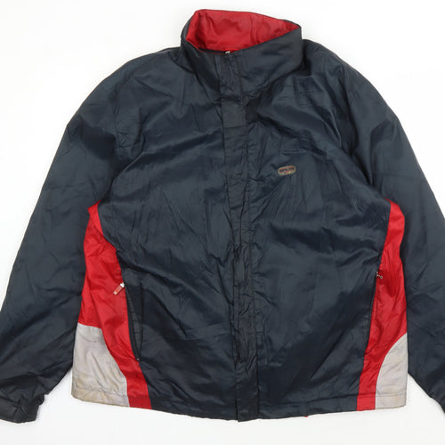 Brugi Men's XL Blue Parka Jacket with Elastic Waist