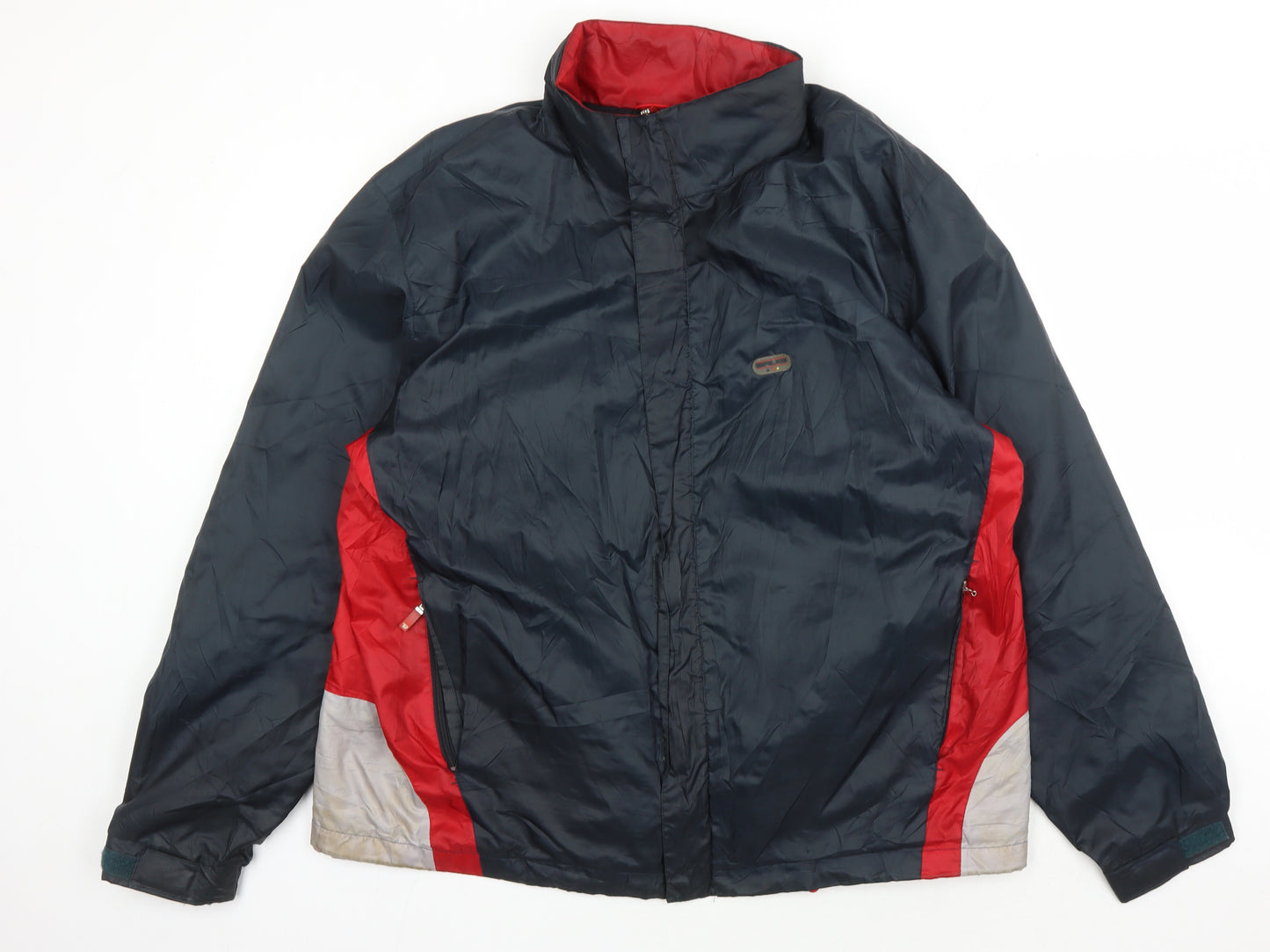 Brugi Men's XL Blue Parka Jacket with Elastic Waist