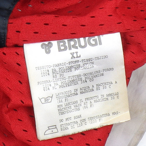 Brugi Men's XL Blue Parka Jacket with Elastic Waist