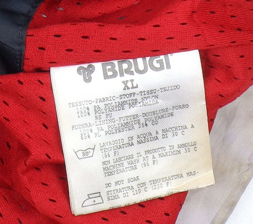 Brugi Men's XL Blue Parka Jacket with Elastic Waist