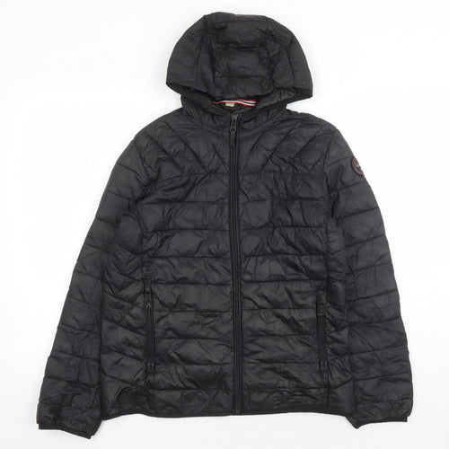 Napapijri Boys Black Puffer Jacket 14 Hooded Casual Wear
