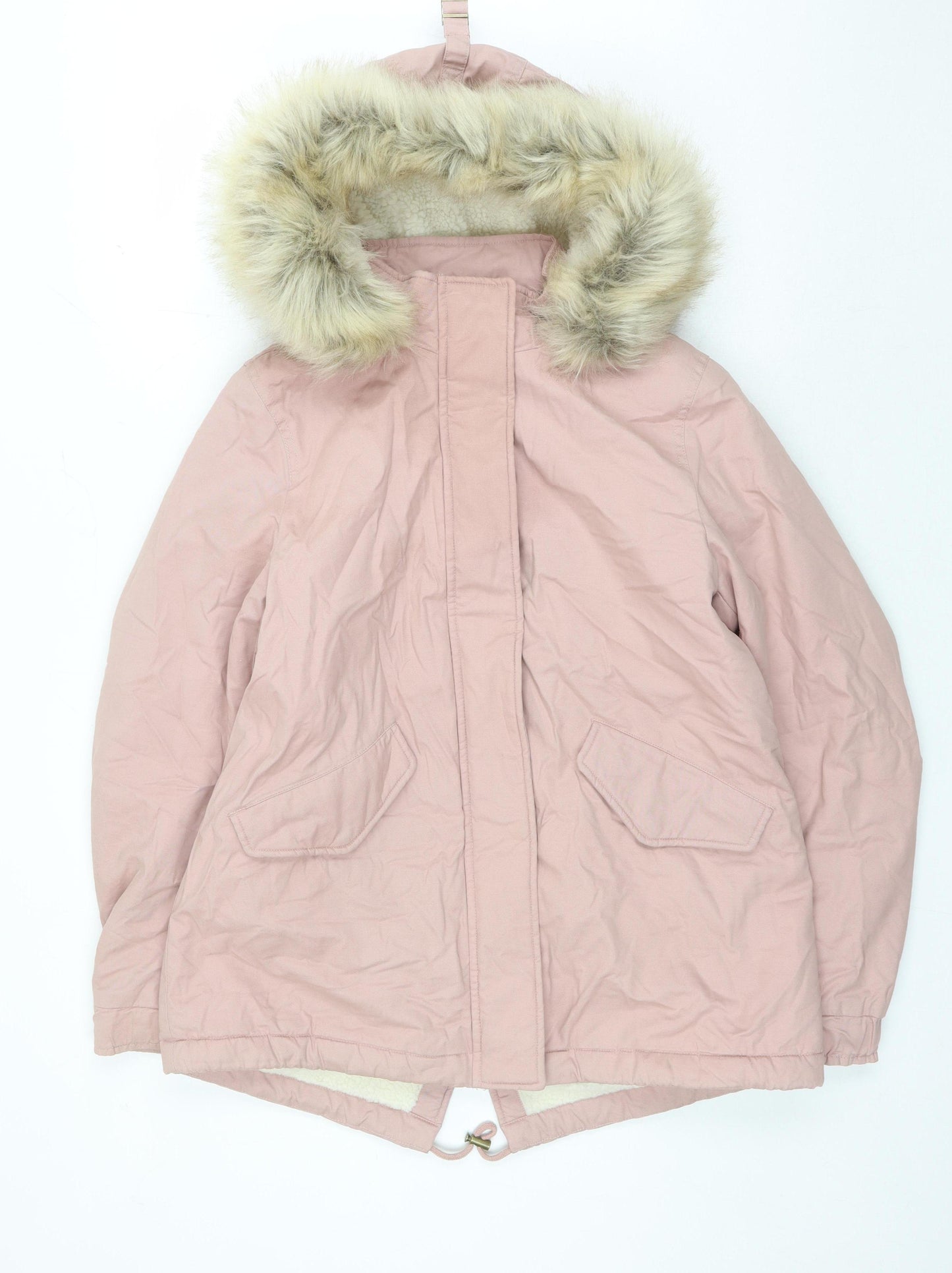 Marks and Spencer Women's Pink Hooded Parka Size 10
