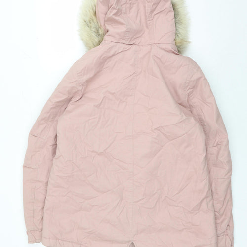 Marks and Spencer Women's Pink Hooded Parka Size 10