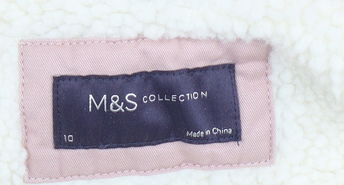 Marks and Spencer Women's Pink Hooded Parka Size 10