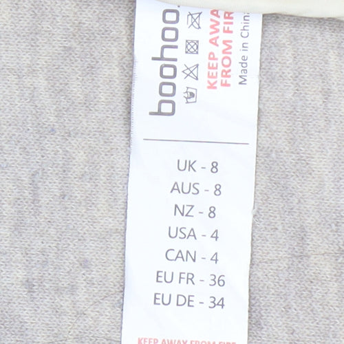 Boohoo Women's Beige Mid-Length Coat, Size 8