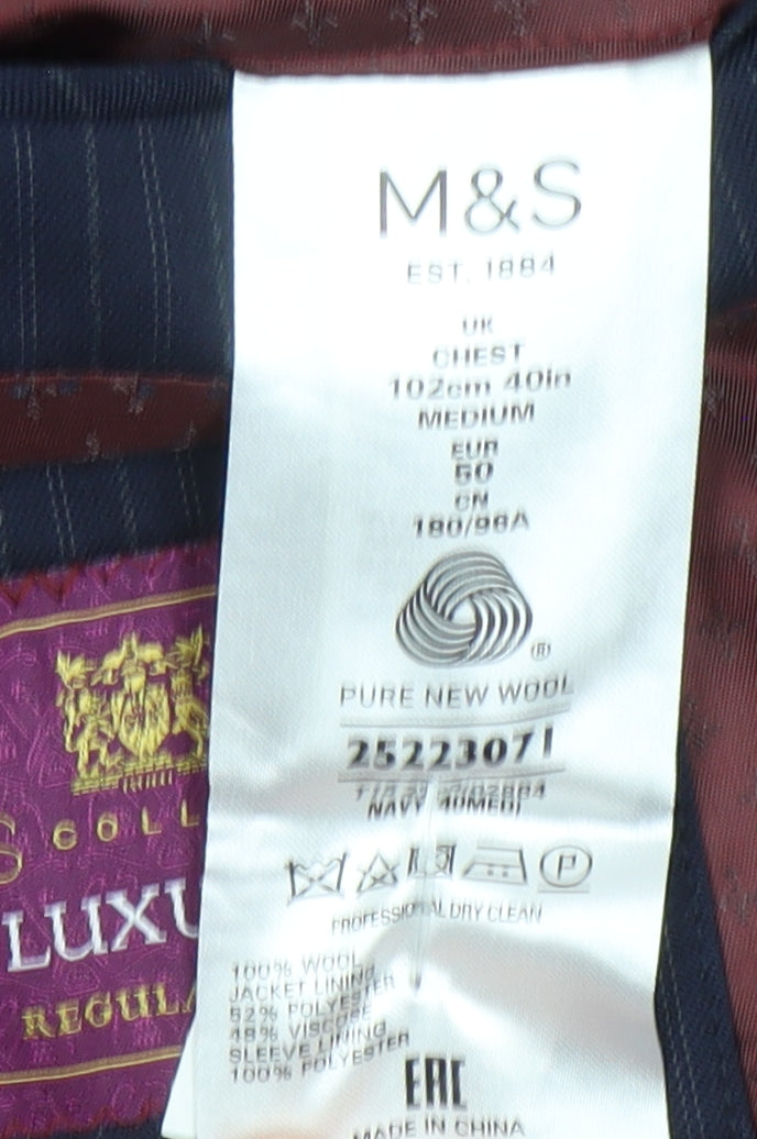 Marks and Spencer Men's Blue 40R Blazer