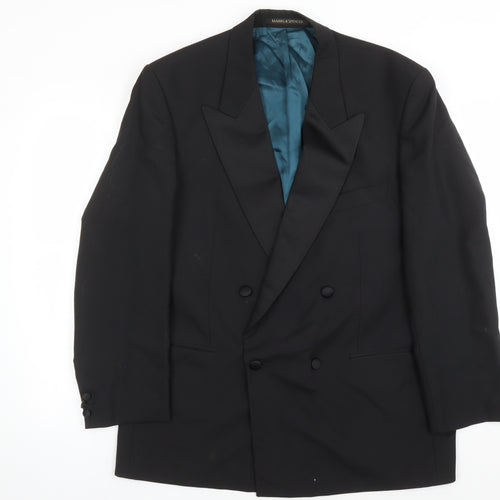 Marks and Spencer Men's Black Double-Breasted Blazer 42R