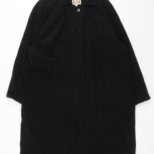 Two Plus One Women's Black Corduroy Long Overcoat Size 14