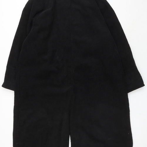 Two Plus One Women's Black Corduroy Long Overcoat Size 14
