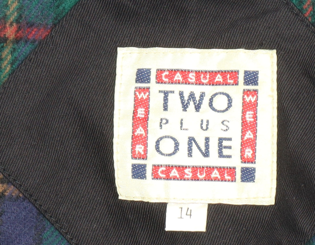 Two Plus One Women's Black Corduroy Long Overcoat Size 14