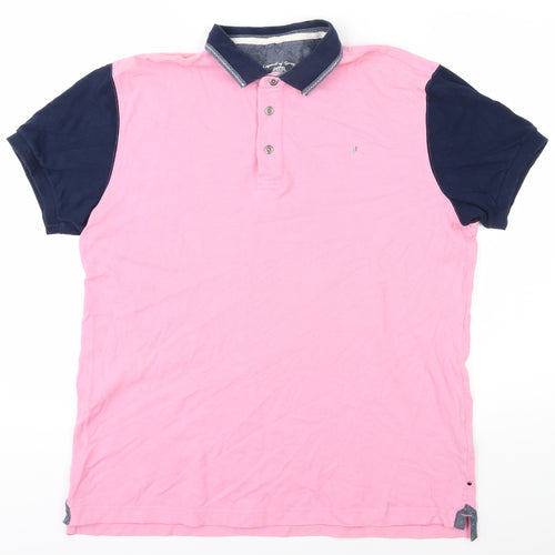 La Squadra Men's XL Pink Cotton Polo Shirt, Short Sleeve, Casual