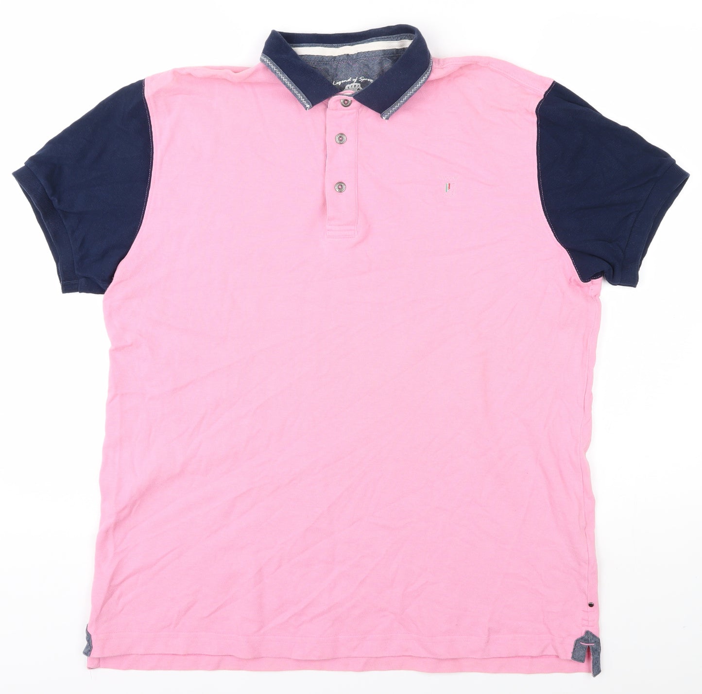 La Squadra Men's XL Pink Cotton Polo Shirt, Short Sleeve, Casual