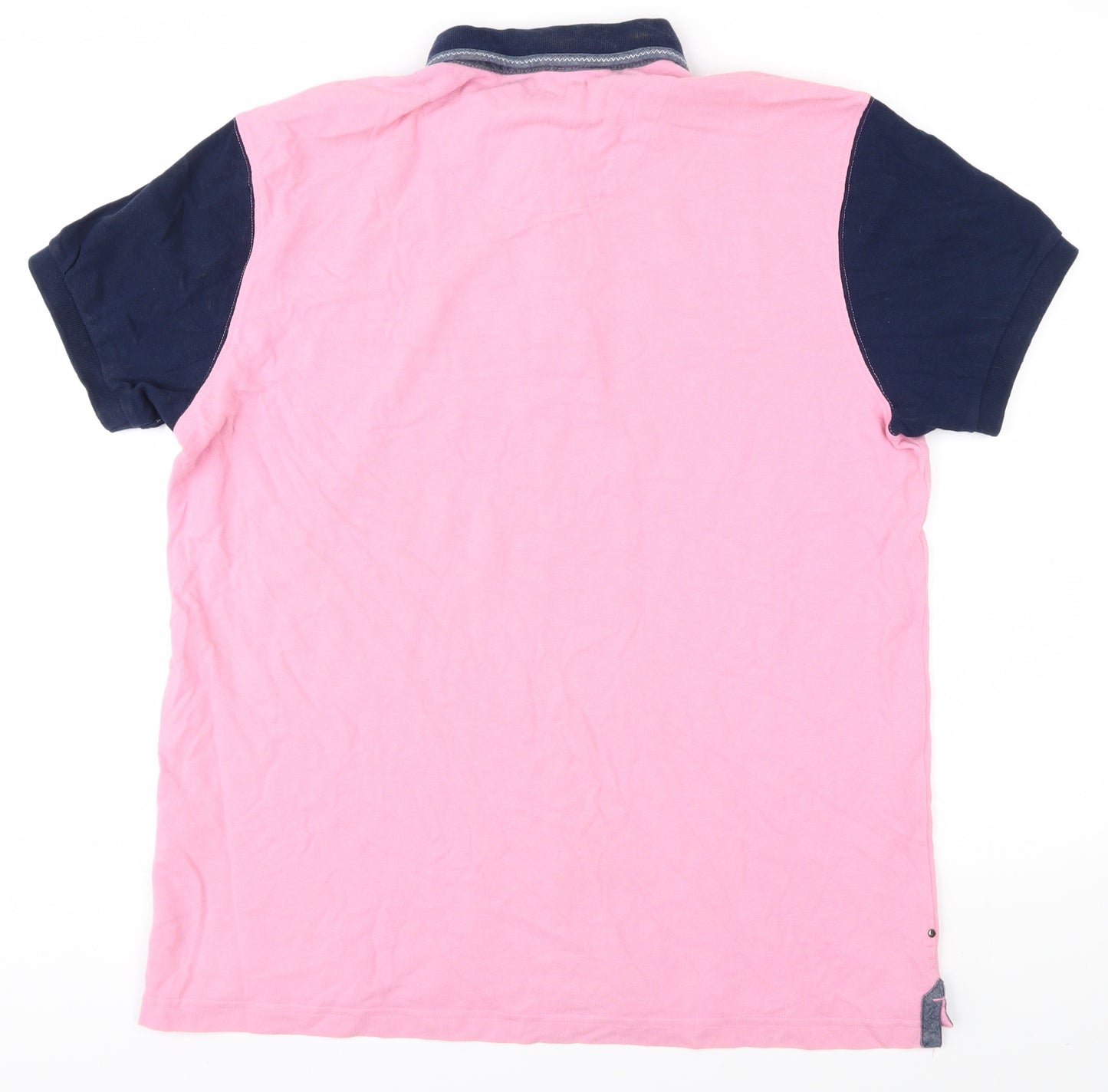 La Squadra Men's XL Pink Cotton Polo Shirt, Short Sleeve, Casual