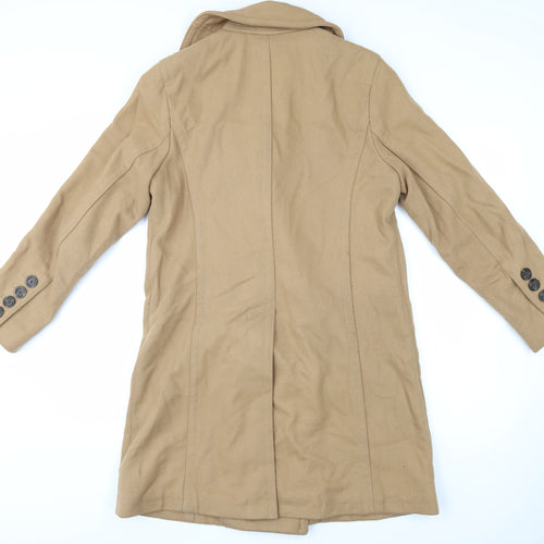 GAP Men's Beige Wool Pea Coat, Size S, Classic Style
