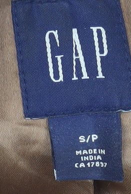 GAP Men's Beige Wool Pea Coat, Size S, Classic Style