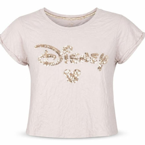Disney Beige Sequin T-Shirt, Unisex Size 12-14, Cotton
