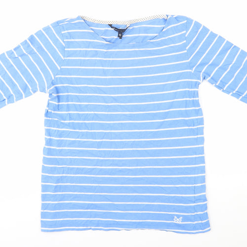 Crew Clothing Women's Blue Striped T-Shirt, Size 12