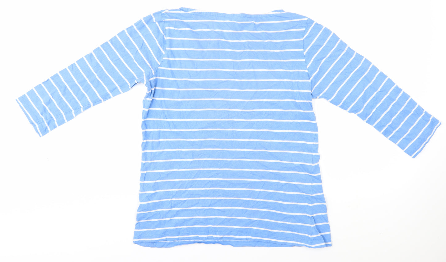 Crew Clothing Women's Blue Striped T-Shirt, Size 12